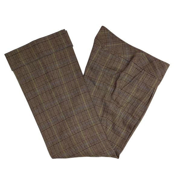 Nordstrom Halogen brown plaid  trousers, cuffed wide leg, NEW ladies size 6 - Picture 9 of 9